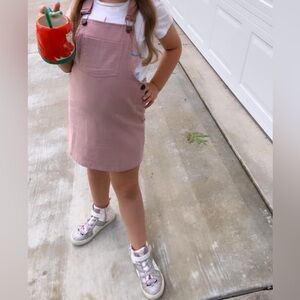 Adorable pink Top Shop overall dress. Lightweight corduroy. No tag but fits 5/6